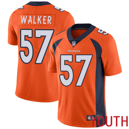 Youth Denver Broncos 57 Demarcus Walker Orange Team Color Vapor Untouchable Limited Player Football NFL Jersey